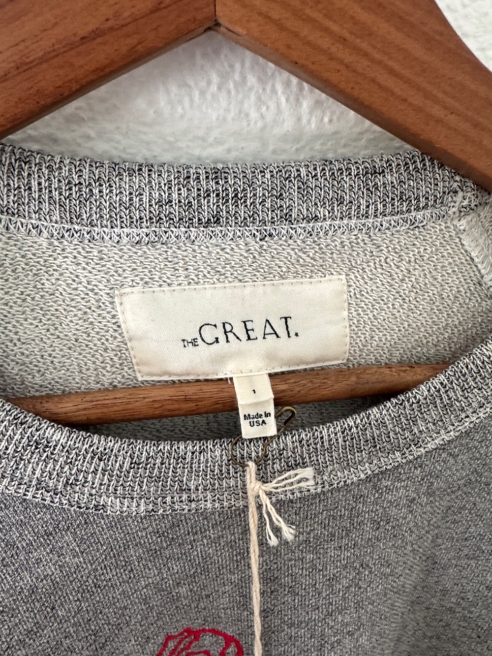 The Great. The College Sweatshirt NWT Sweater Merry Christmas Grey 1 Small RARE - Picture 3 of 8